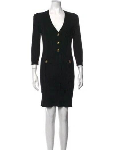 Pre-owned Chiara Boni V-neck Mini Dress W/ Tags In Black