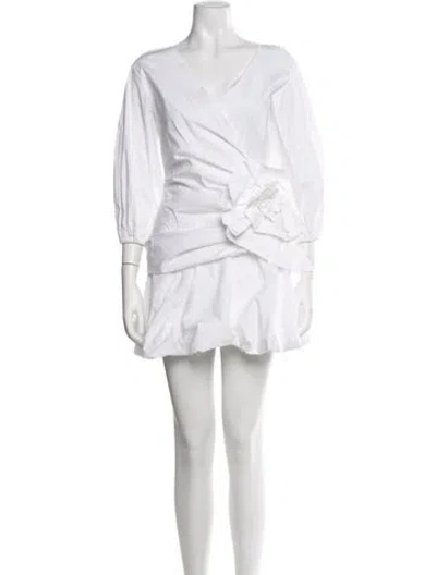 Pre-owned Chiara Boni V-neck Mini Dress In White