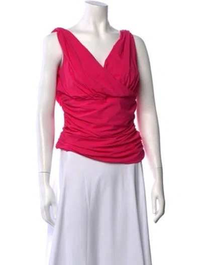 Pre-owned Chiara Boni V-neck Sleeveless Top W/ Tags In Pink