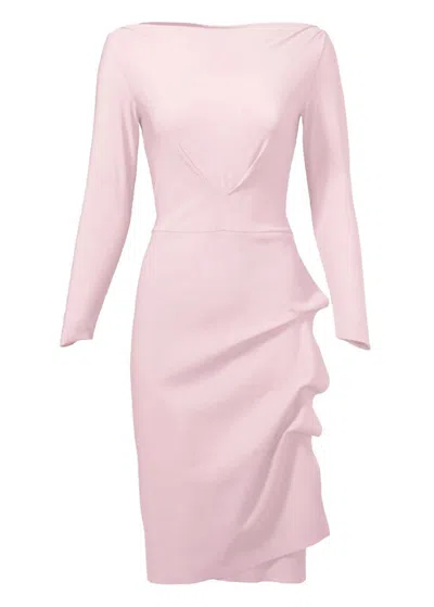 Chiara Boni Women's Berrtille Ruffle Long Sleeve Dress In Pale Pink