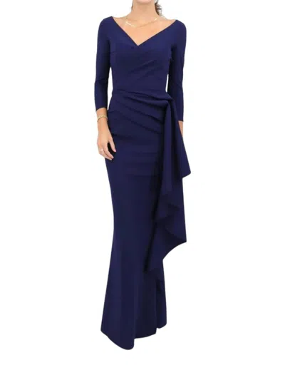 Chiara Boni Women's Kleos Long Jersey Gown In Blu Notte In Blue