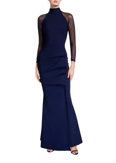 Chiara Boni Women's Maylys Illusion Gown In Blu Notte In Blue