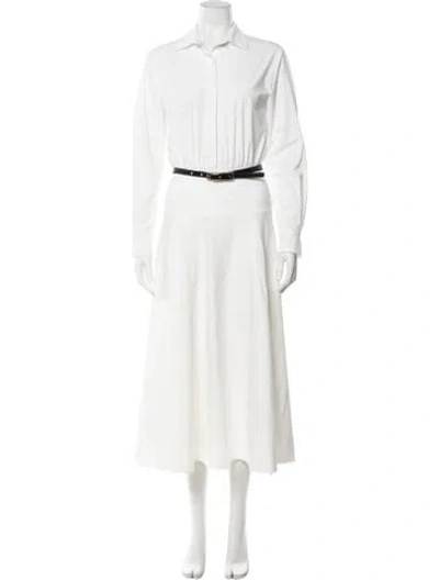 Pre-owned Chiara Boni Wool Long Dress In White