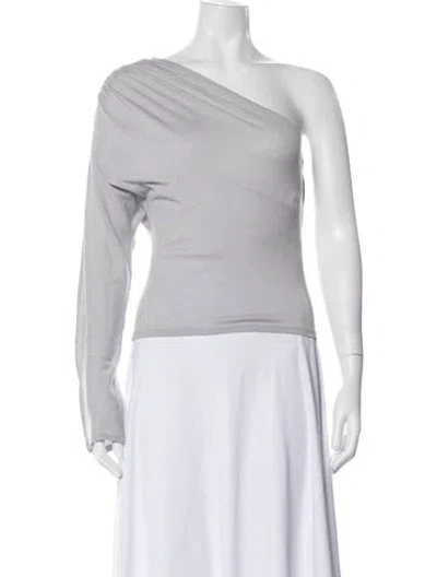 Pre-owned Chiara Boni Wool One-shoulder Top In White