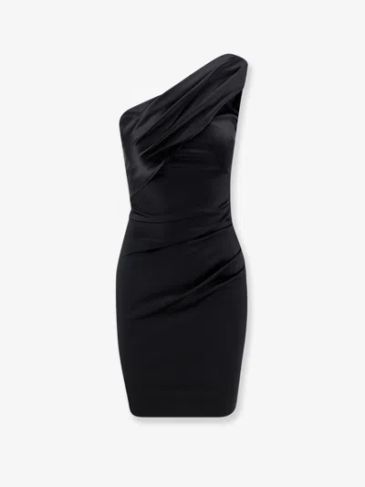 Chiara Boni Zenax Short Satin Dress In Black