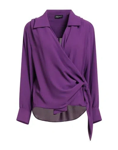 Chiara Bruni Woman Top Mauve Size 12 Polyester, Viscose In Purple