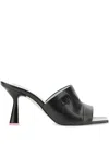 Chiara Ferragni 85 Mm Square-toe Heeled Sandals In Black