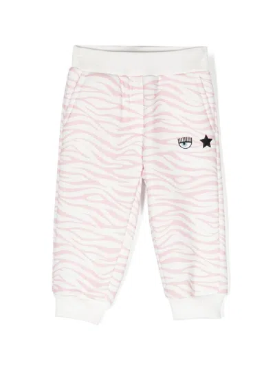 Chiara Ferragni Babies' Animal-print Track Trousers In Pink