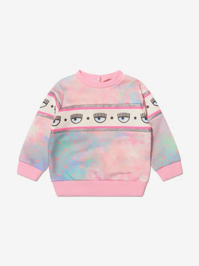 Chiara Ferragni Baby Girls Cloud Print Logo Sweatshirt 6 Mths Pink