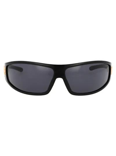 Chiara Ferragni Black Acetate Sunglasses In Burgundy