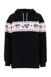 Chiara Ferragni Black Eyelike-embossed Cotton Hoodie