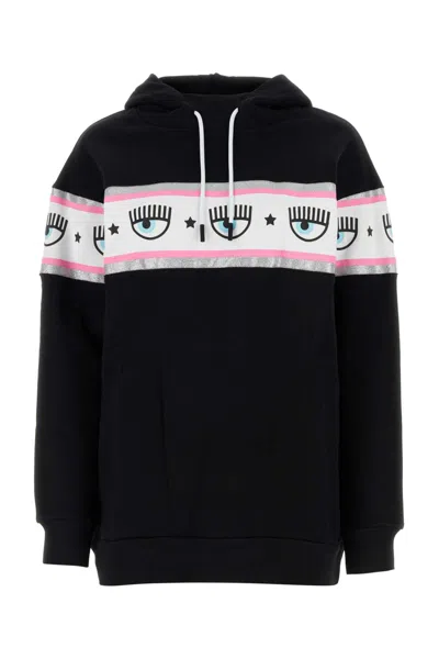 Chiara Ferragni Black Cotton Oversize Sweatshirt