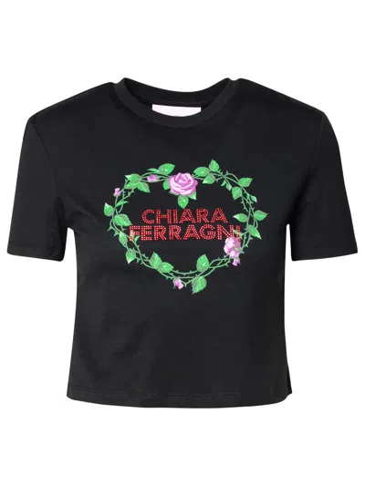 Chiara Ferragni Black Cotton T-shirt