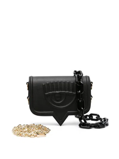 Chiara Ferragni Small Eyelike Crossbody Bag In Black