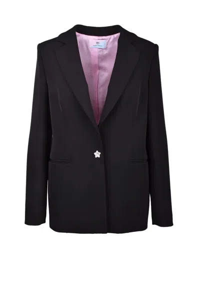 Chiara Ferragni Black Stretch Jacket With Classic Lapel