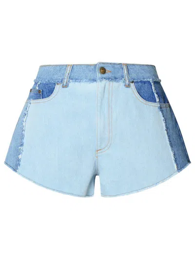 Chiara Ferragni Logo-patch Denim Shorts In Blue