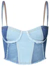 Chiara Ferragni Denim Cropped Top In Blue