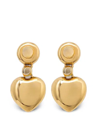 Chiara Ferragni Bold Heart-pendant Drop Earrings In Gold