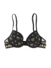 Chiara Ferragni Logomania Embroidered Elastic Band Bralette In Black