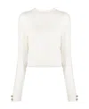 Chiara Ferragni Cropped Cable Knit Sweater In White