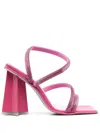 CHIARA FERRAGNI CALF-LEATHER CRYSTAL-EMBELLISHED SANDALS