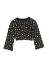 Chiara Ferragni Cf Gold Criss-cross Cropped Sweatshirt In Black