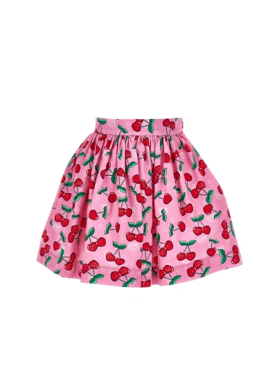 Chiara Ferragni Kids'   Cfcherryprint Skirt In Fuchsia Pink