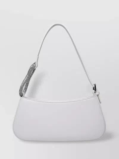 Chiara Ferragni 'cfloop' Structured Shoulder Bag With Adjustable Embellished Strap In White