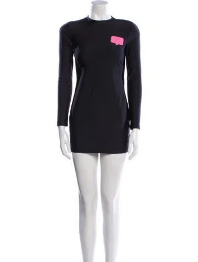 Pre-owned Chiara Ferragni Crew Neck Mini Dress In Blue