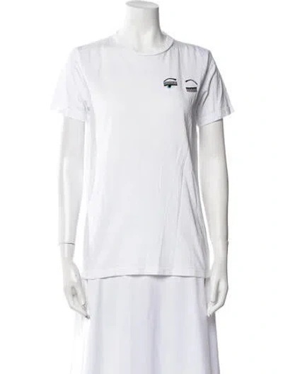 Pre-owned Chiara Ferragni Crew Neck Short Sleeve T-shirt In White