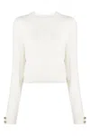 Chiara Ferragni Cropped Cable Knit Sweater In White
