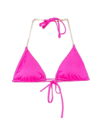 Chiara Ferragni Crystal-embellished Bikini Top In Pink