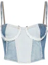 Chiara Ferragni Denim Cropped Top In Blue