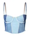 Chiara Ferragni Denim Cropped Top In Blue