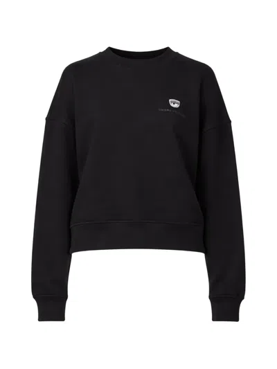 Chiara Ferragni Detail-embroidered Sweatshirt In Black