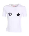 Chiara Ferragni Emboidered-motif Short-sleeve T-shirt In White