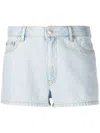 Chiara Ferragni Embroidered-logo Denim Shorts In Blue