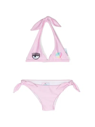 Chiara Ferragni Kids'   Cfpunk Two-piece Swimsuit In Fairy Tale
