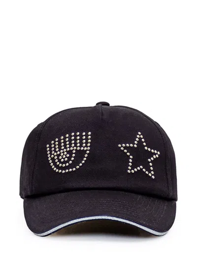 Chiara Ferragni Eye Star Embellished Baseball Cap In Black