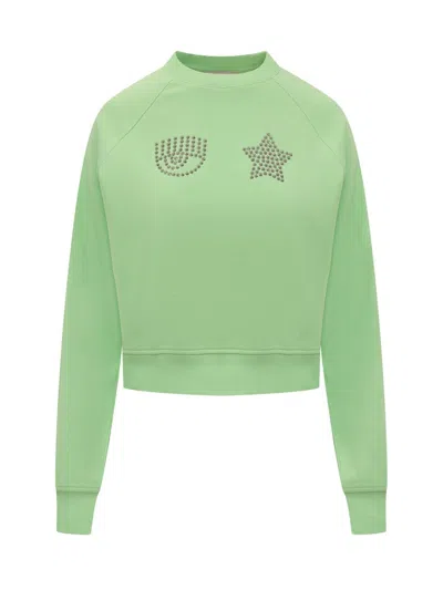 Chiara Ferragni Eye Star 310 Sweatshirt In Green