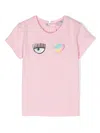 Chiara Ferragni Eye Star Rainbow Cotton T-shirt In Pink
