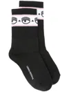 Chiara Ferragni Logomania Ribbed Socks In Black