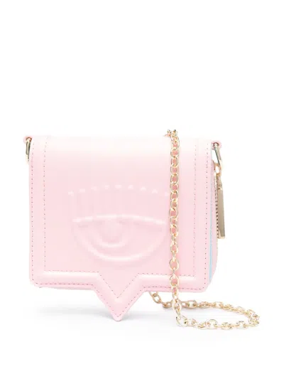 Chiara Ferragni Eyelike-embossed Chain Wallet In Pink