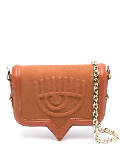 Chiara Ferragni Eyelike-embossed Crossbody Bag In Brown