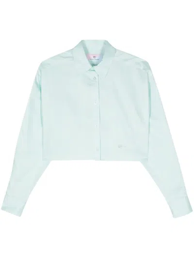 Chiara Ferragni Besticktes Cropped-hemd In Blau