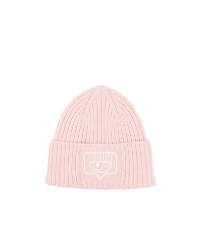 CHIARA FERRAGNI EYELIKE-EMBROIDERED RIBBED BEANIE