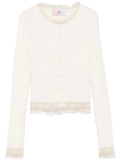 Chiara Ferragni Eyelike-intarsia Cardigan In White