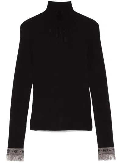 Chiara Ferragni Eyelike-intarsia Sweater In Black