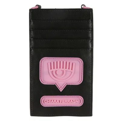 Chiara Ferragni Eyelike Iphone Case Bag In Black