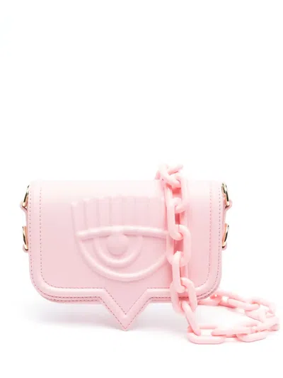 Chiara Ferragni Eyelike Logo-embossed Shoulder Bag In Rosa